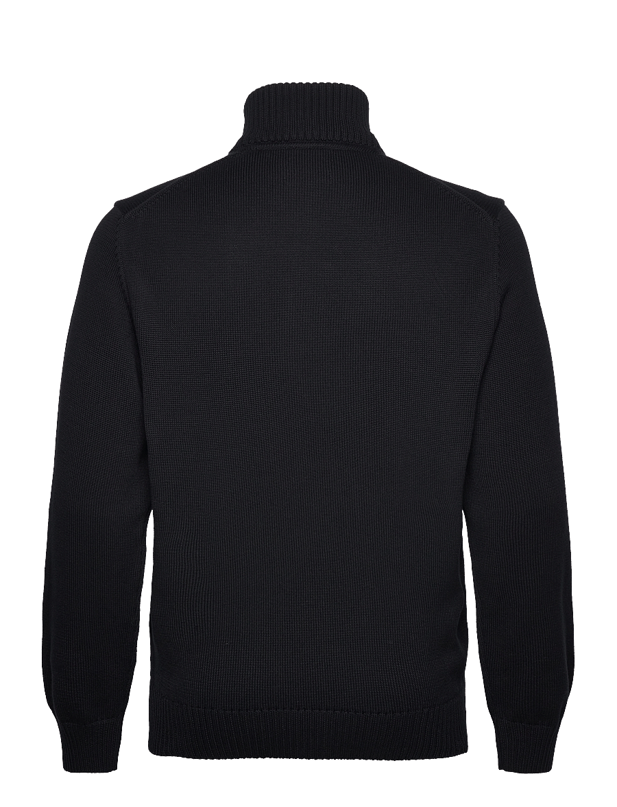Gant - Cotton Knit Half-Zip Sweater - half zip jumpers - black - 2