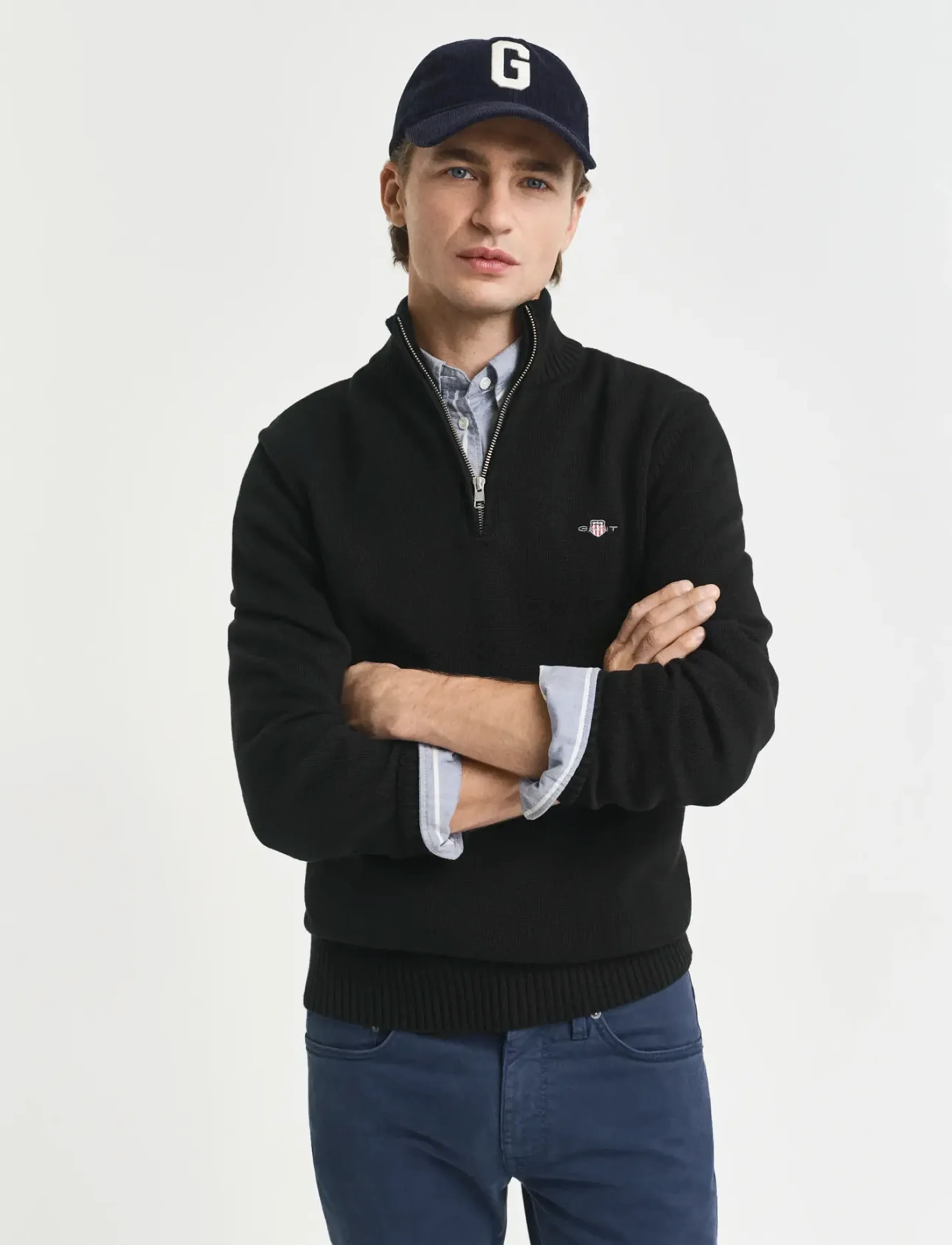 GANT Half-Zip Sweater - Shoppa efter tillfälle - BLACK / black