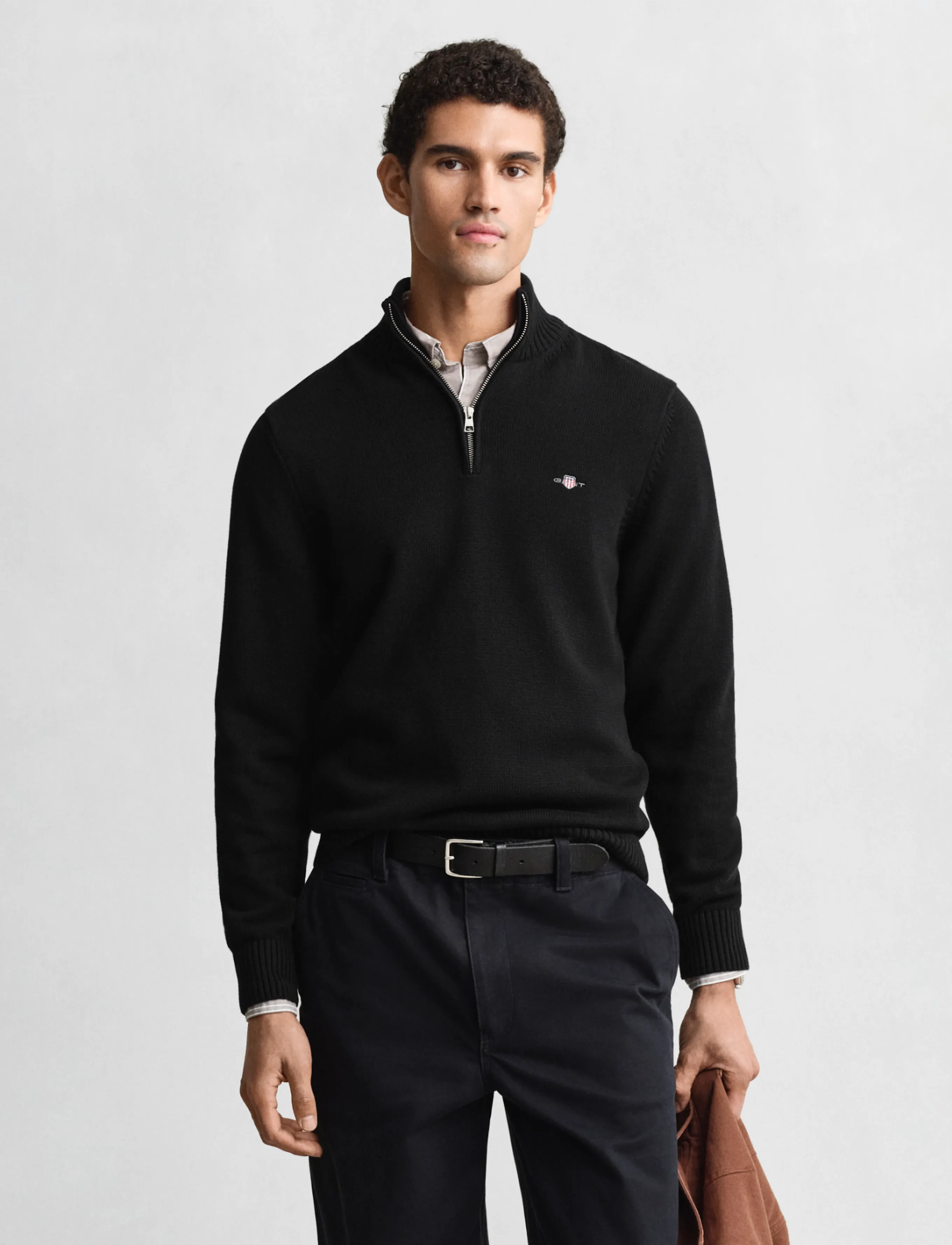 Gant Casual Cotton Halfzip stickade tröjor herr – bild 5
