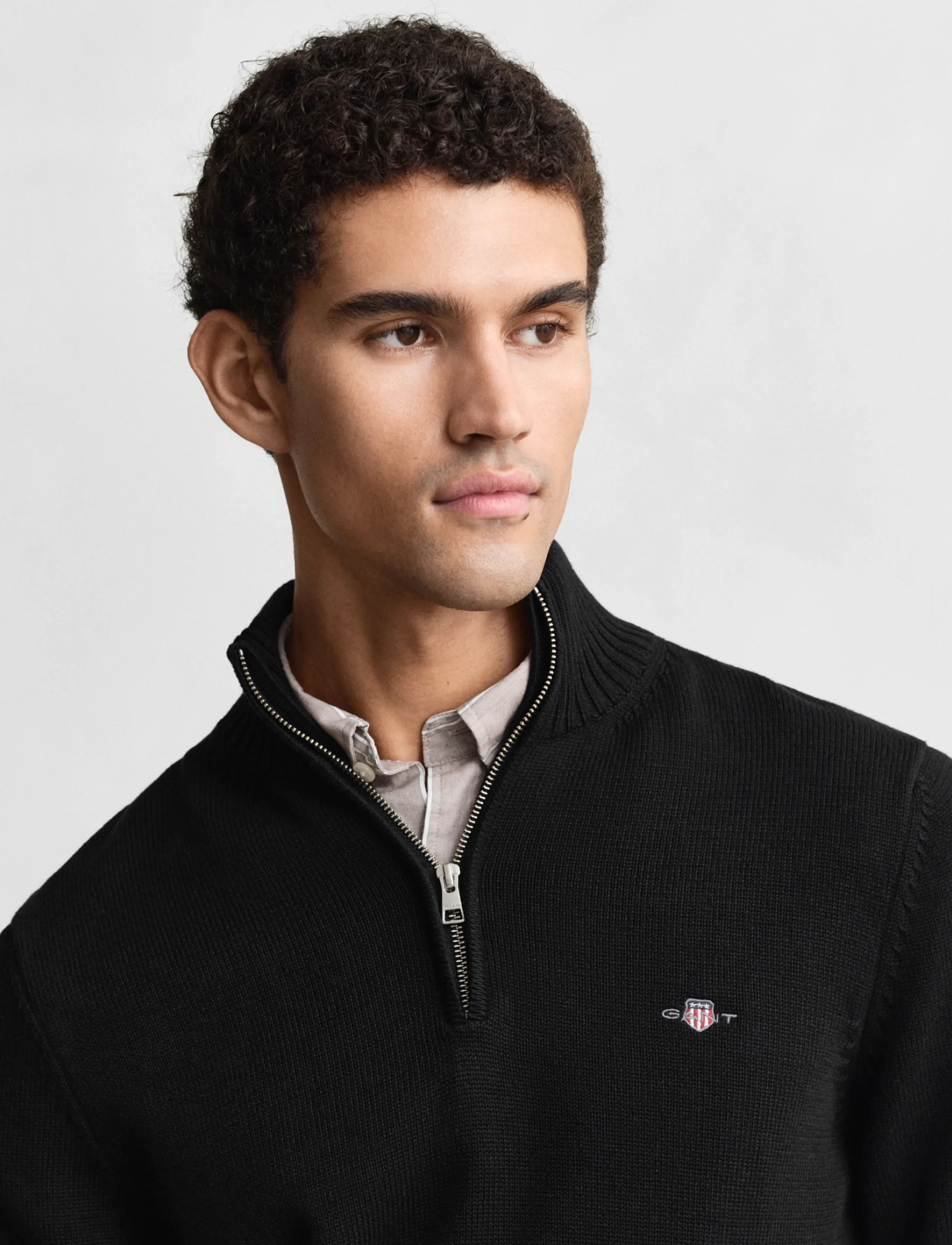 Gant Casual Cotton Halfzip stickade tröjor herr – bild 7