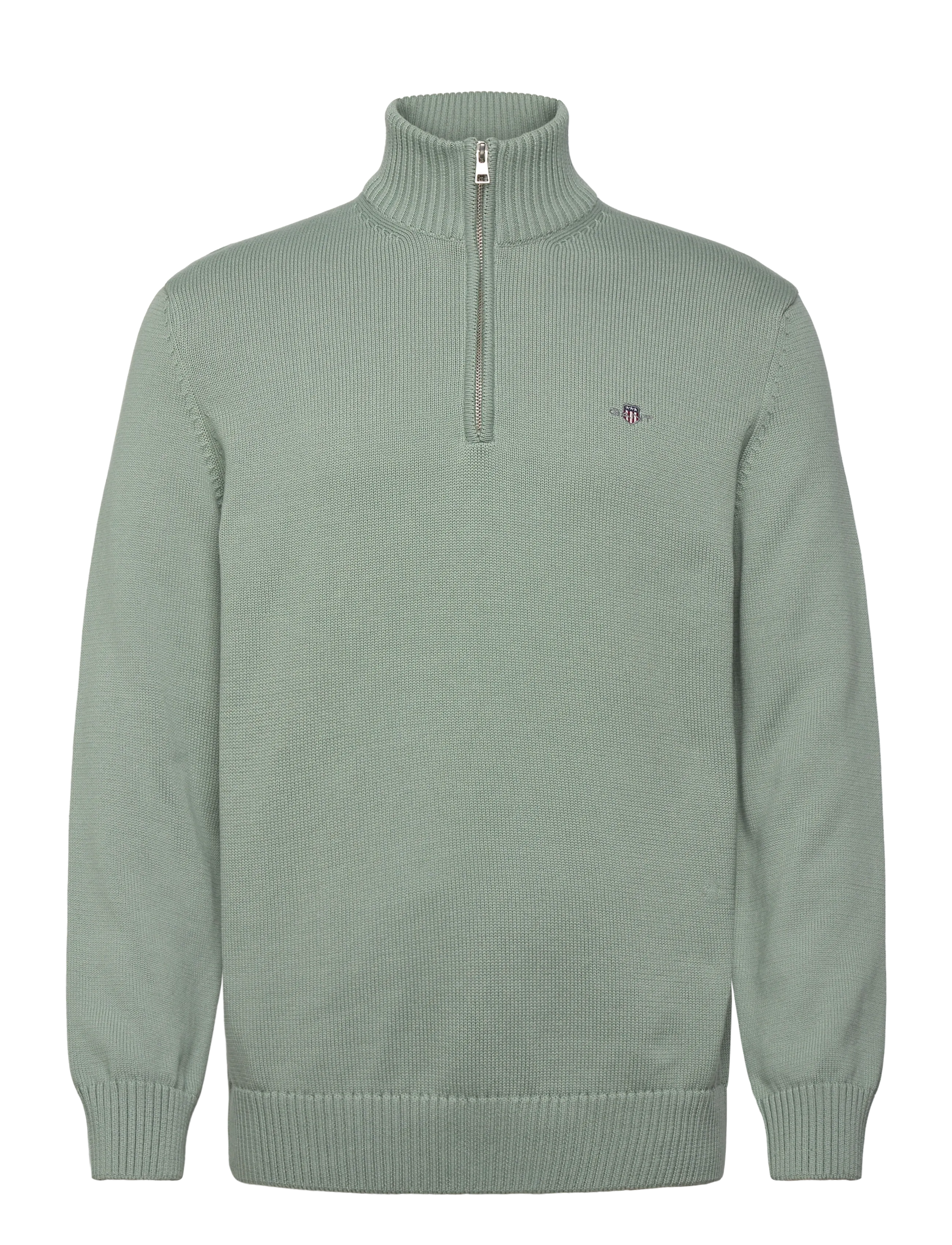 GANT CASUAL COTTON HALF ZIP - Strickmode - CERAMIC GREY / green