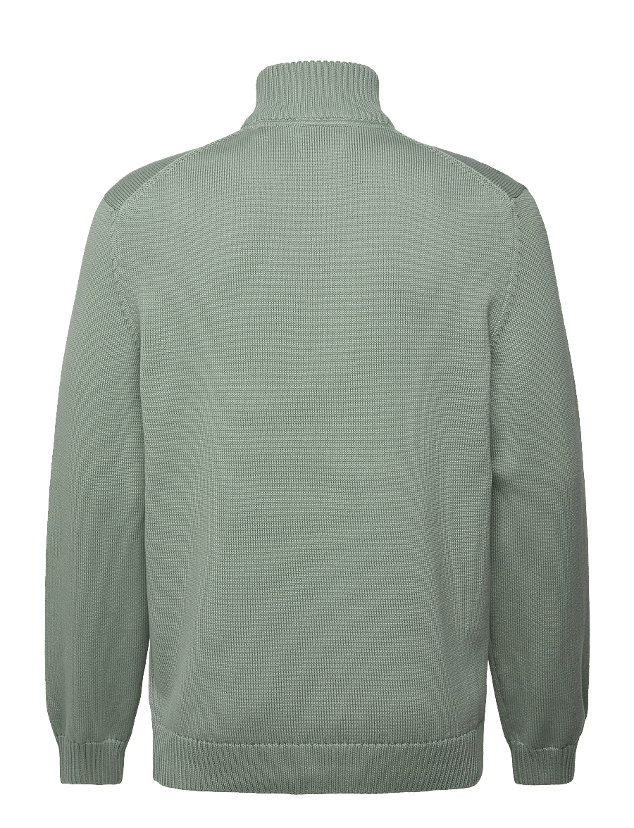 Gant - Cotton Knit Half-Zip Sweater - tõmblukk-kaelusega džemprid - ceramic grey - 2