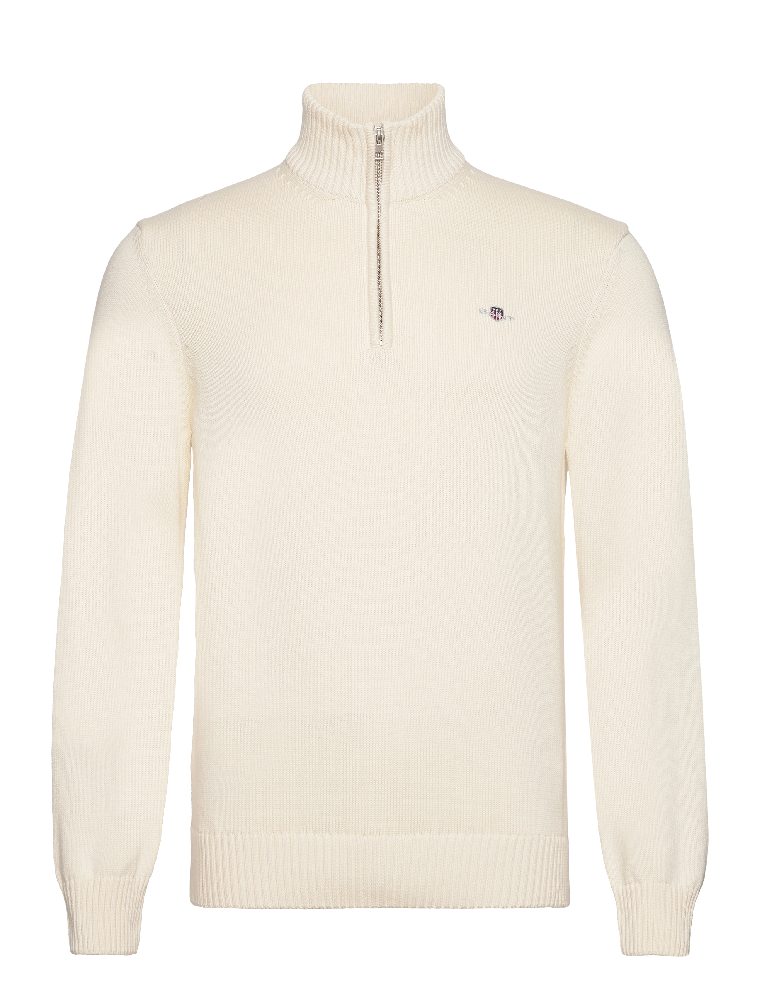 GANT Baumwolle Knit Half-Zip Pullover Cream - XXL - Herren