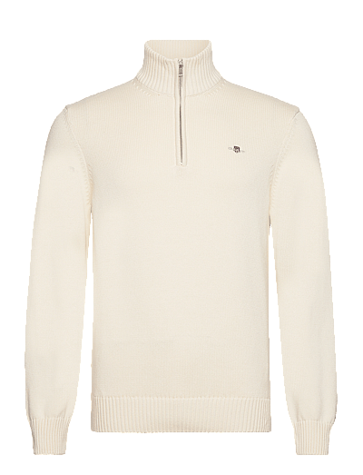 Cotton Knit Half-Zip Sweater - Half Zip-TrøJer