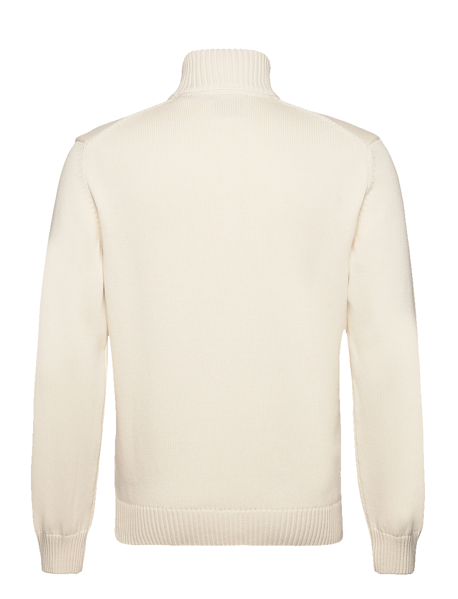 Gant - Cotton Knit Half-Zip Sweater - tõmblukk-kaelusega džemprid - cream - 2