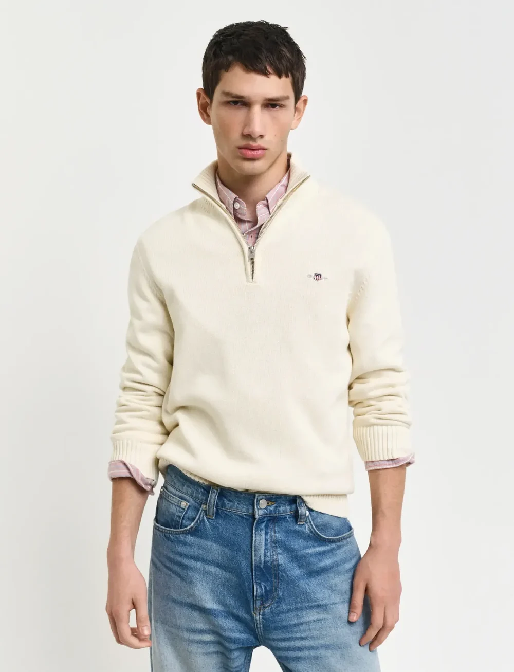GANT - CASUAL COTTON HALF ZIP - half zip-tröjor - cream - 0