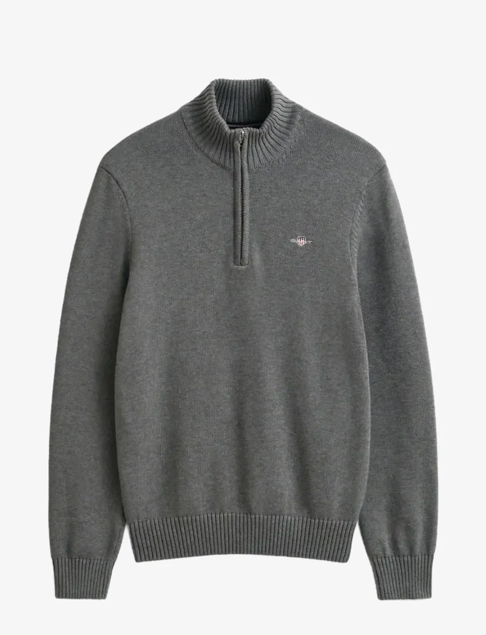 GANT - CASUAL COTTON HALF ZIP - half zip jumpers - dark grey melange - 1