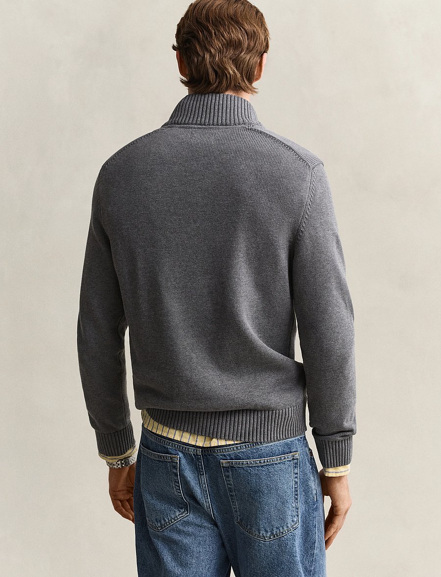 Gant - CASUAL COTTON HALFZIP - pullover mit halbem reißverschluss - dark grey melange - 2
