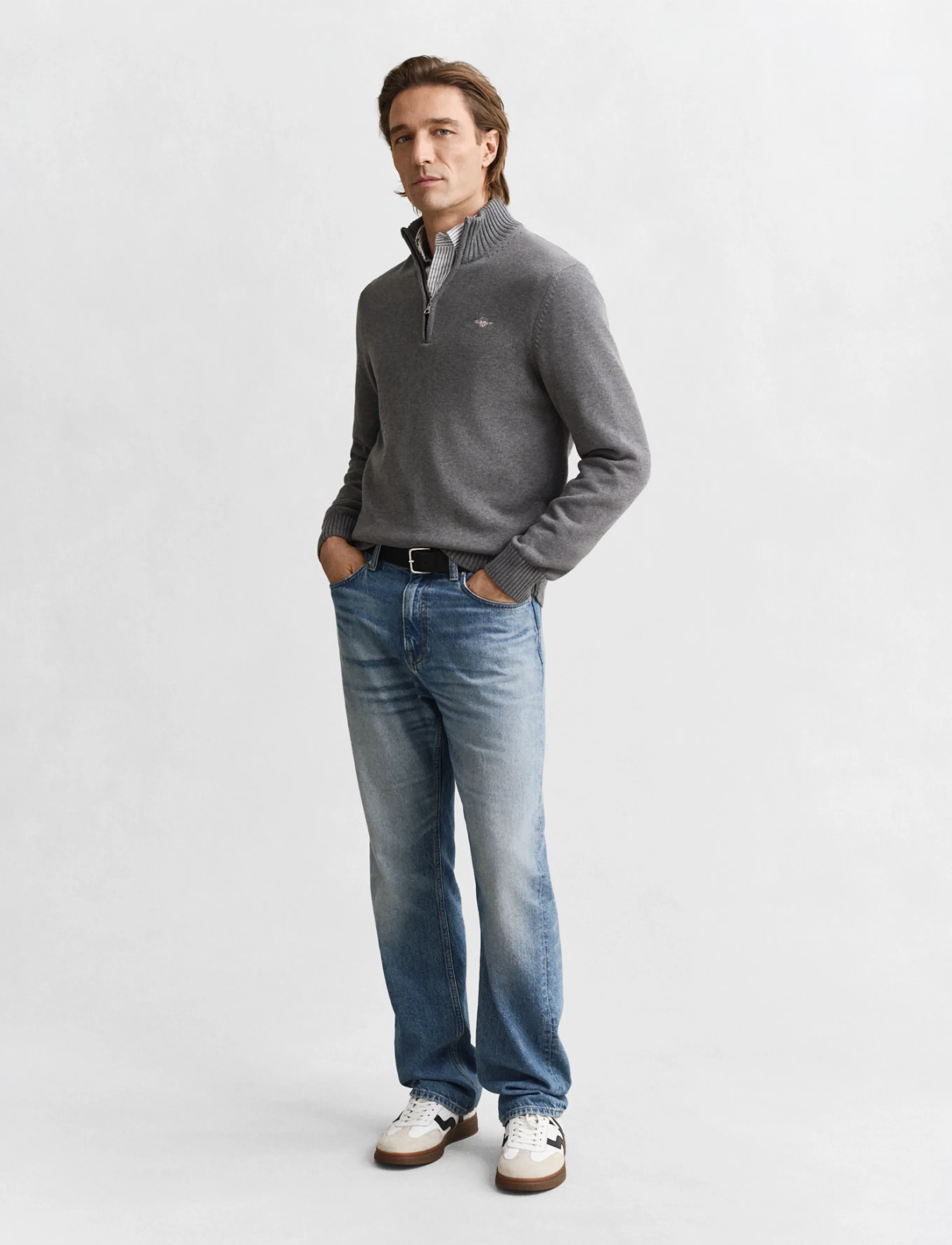 Gant Casual Cotton Halfzip stickade tröjor herr – bild 8
