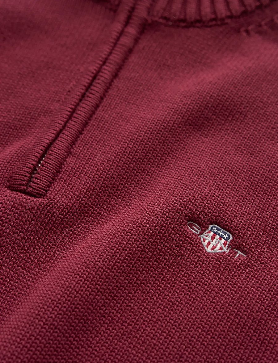 Gant - CASUAL COTTON HALFZIP - pullover mit halbem reißverschluss - deep grape wine - 1