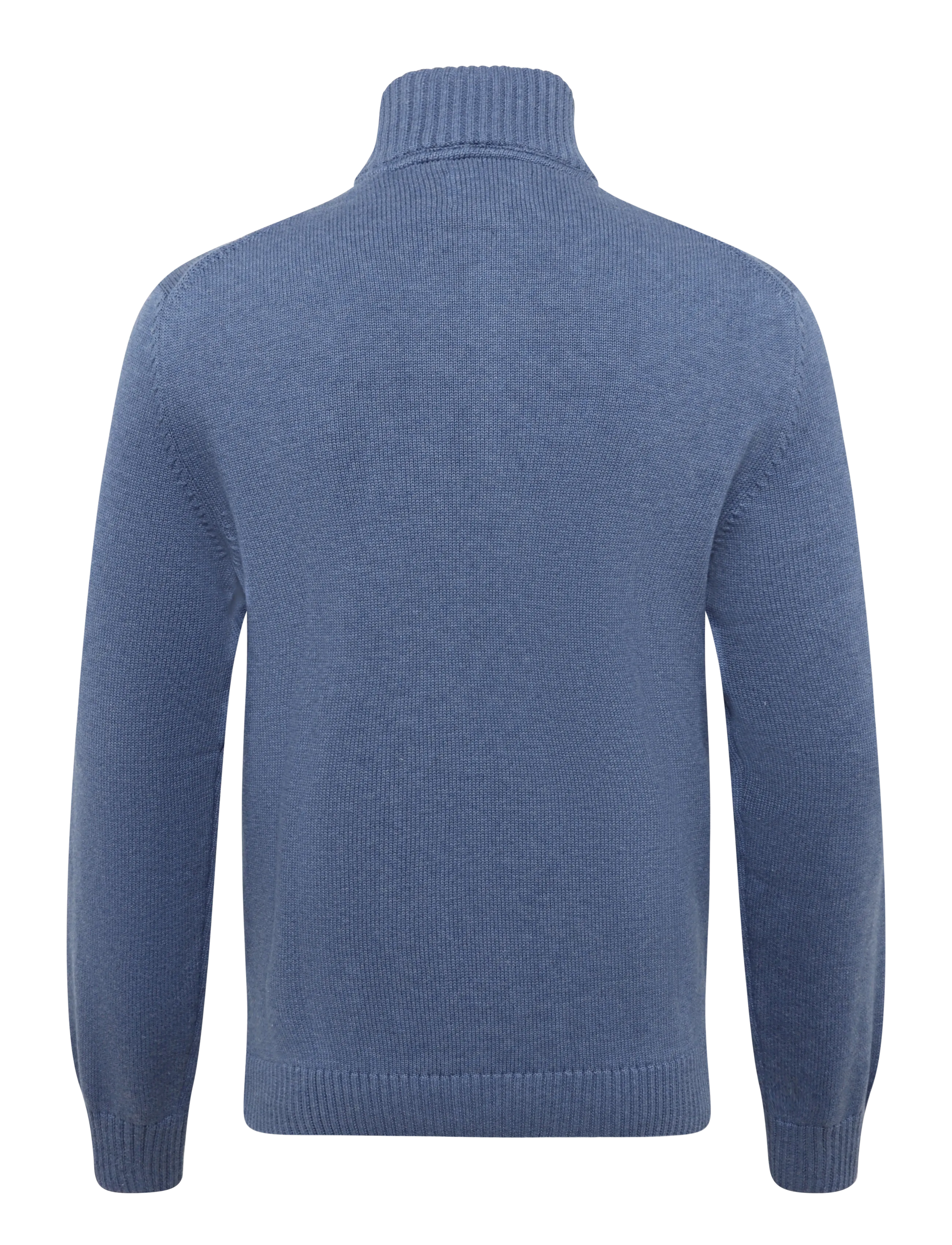 Gant - Cotton Knit Half-Zip Sweater - pullover mit halbem reißverschluss - denim blue melange - 1