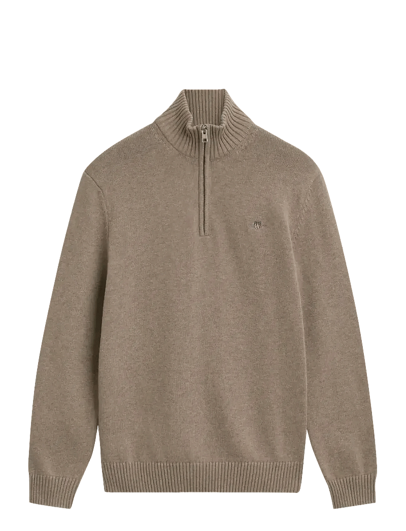 GANT - CASUAL COTTON HALF ZIP - half zip-tröjor - dk. sand melange - 1