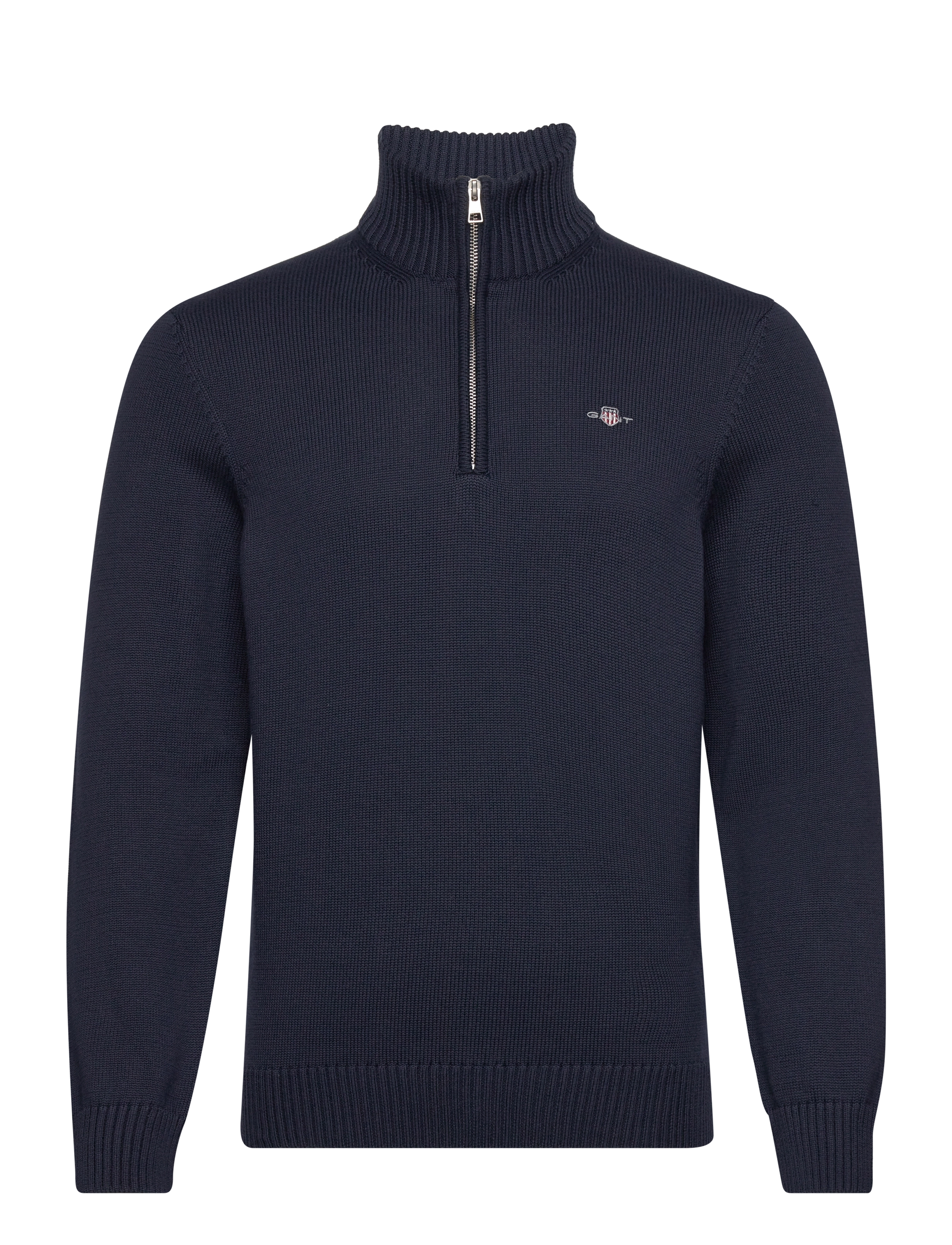 GANT Baumwolle Knit Half-Zip Pullover Navy - L - Herren