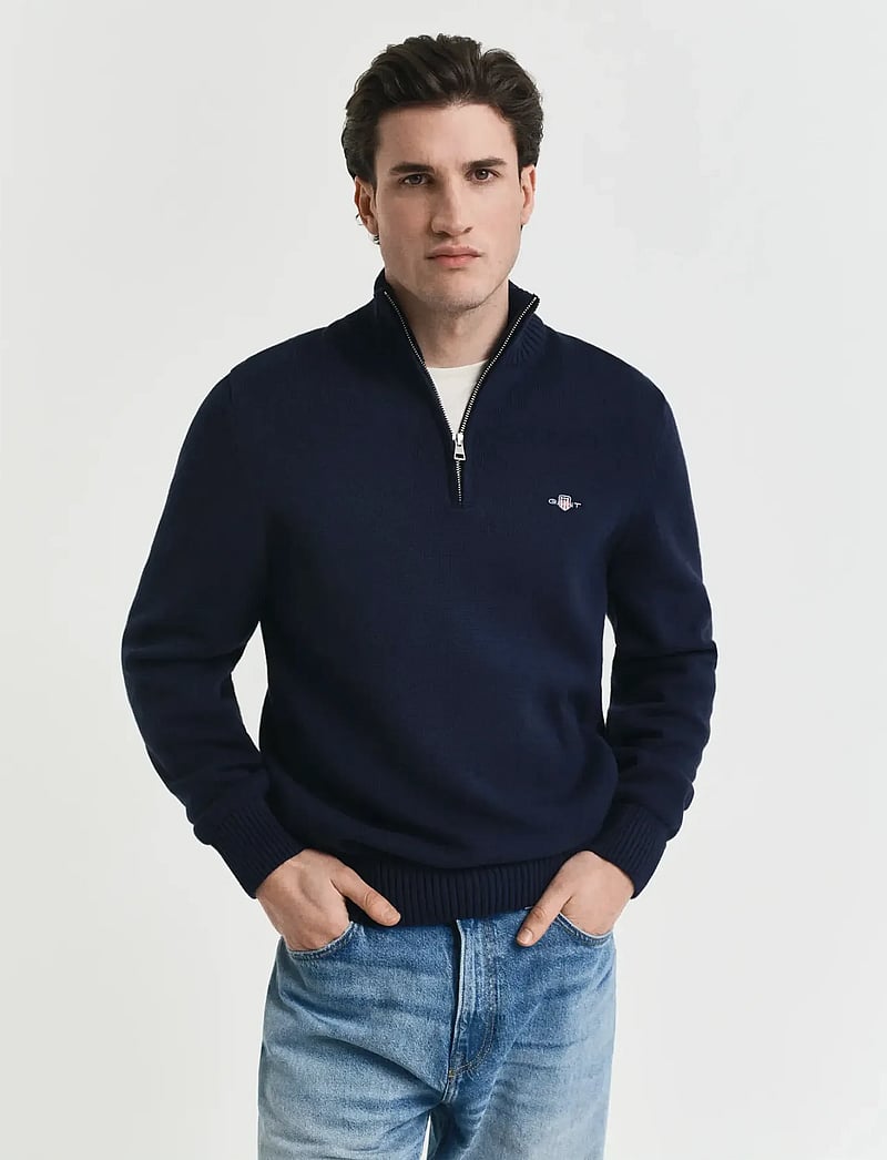 GANT - CASUAL COTTON HALF ZIP - half zip - evening blue - 0