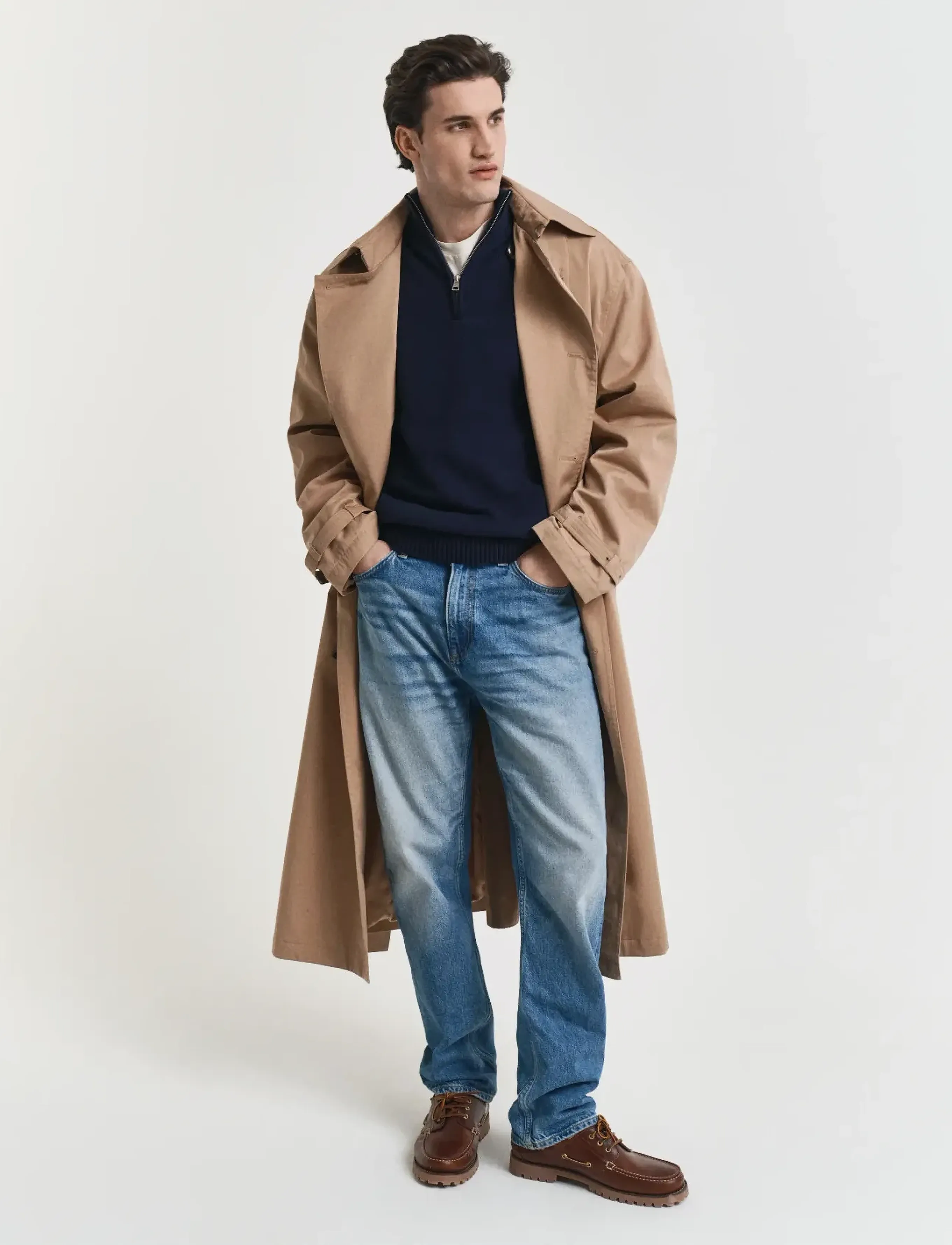 Gant - Cotton Knit Half-Zip Sweater - truien met halve rits - evening blue - 5