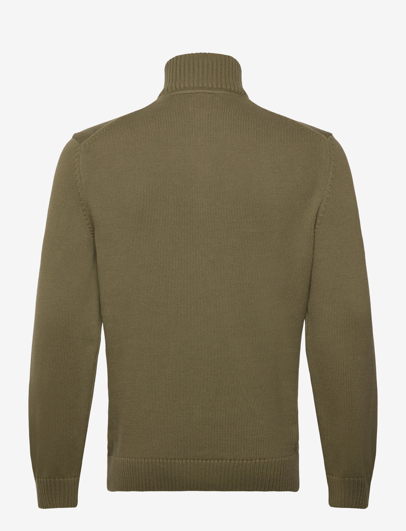 Gant - Cotton Knit Half-Zip Sweater - pullover mit halbem reißverschluss - moss green - 1