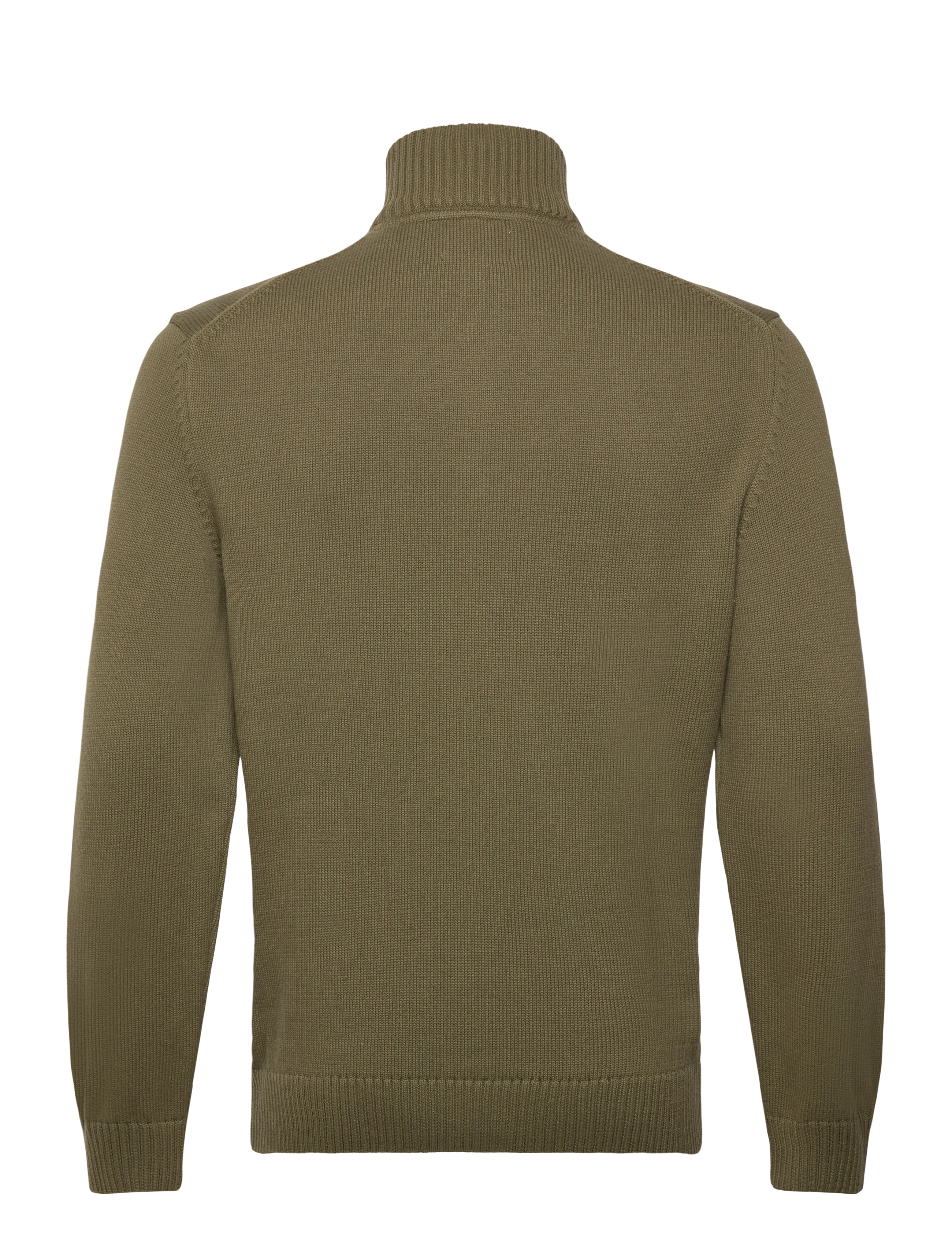 Gant - Cotton Knit Half-Zip Sweater - half zip jumpers - moss green - 1