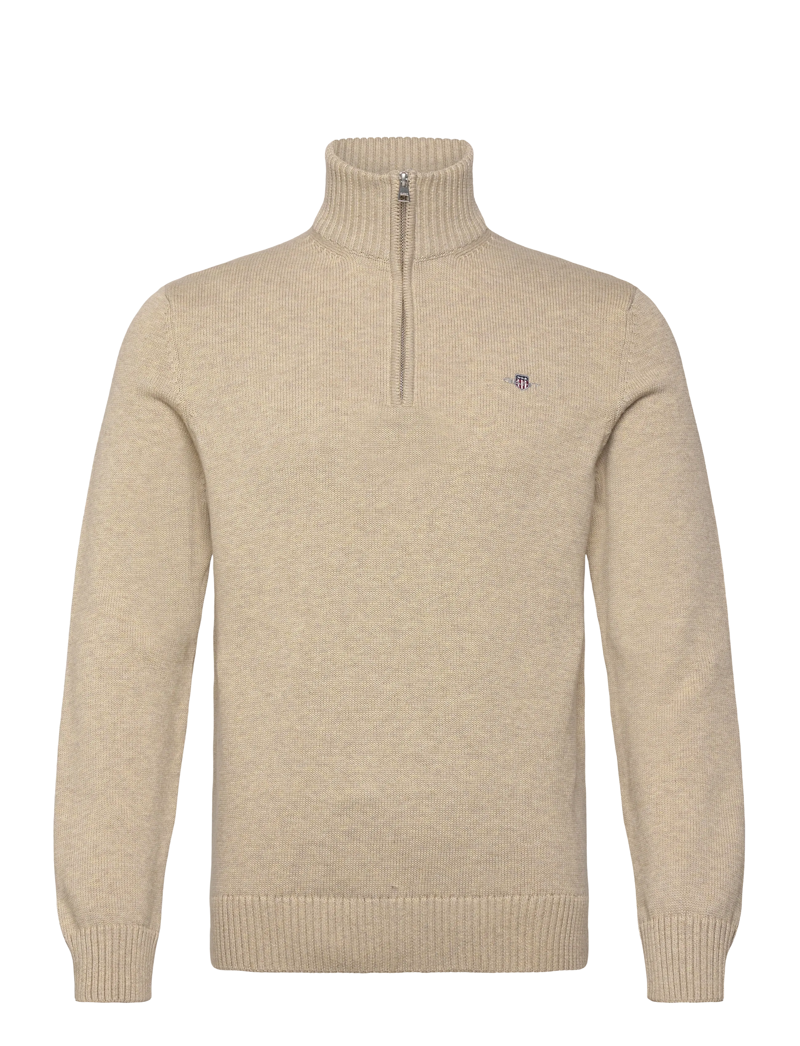 GANT CASUAL COTTON HALF ZIP - Half zip-tröjor - OAT MELANGE / beige