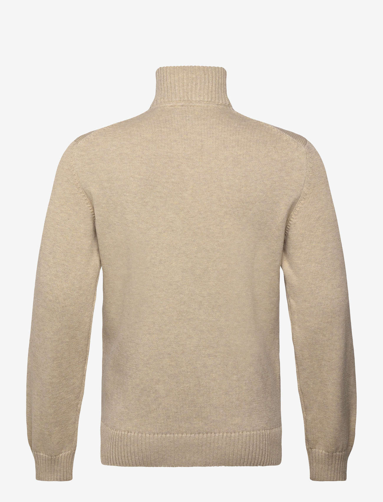 GANT - Cotton Knit Half-Zip Sweater - halfzip strik - oat melange - 2