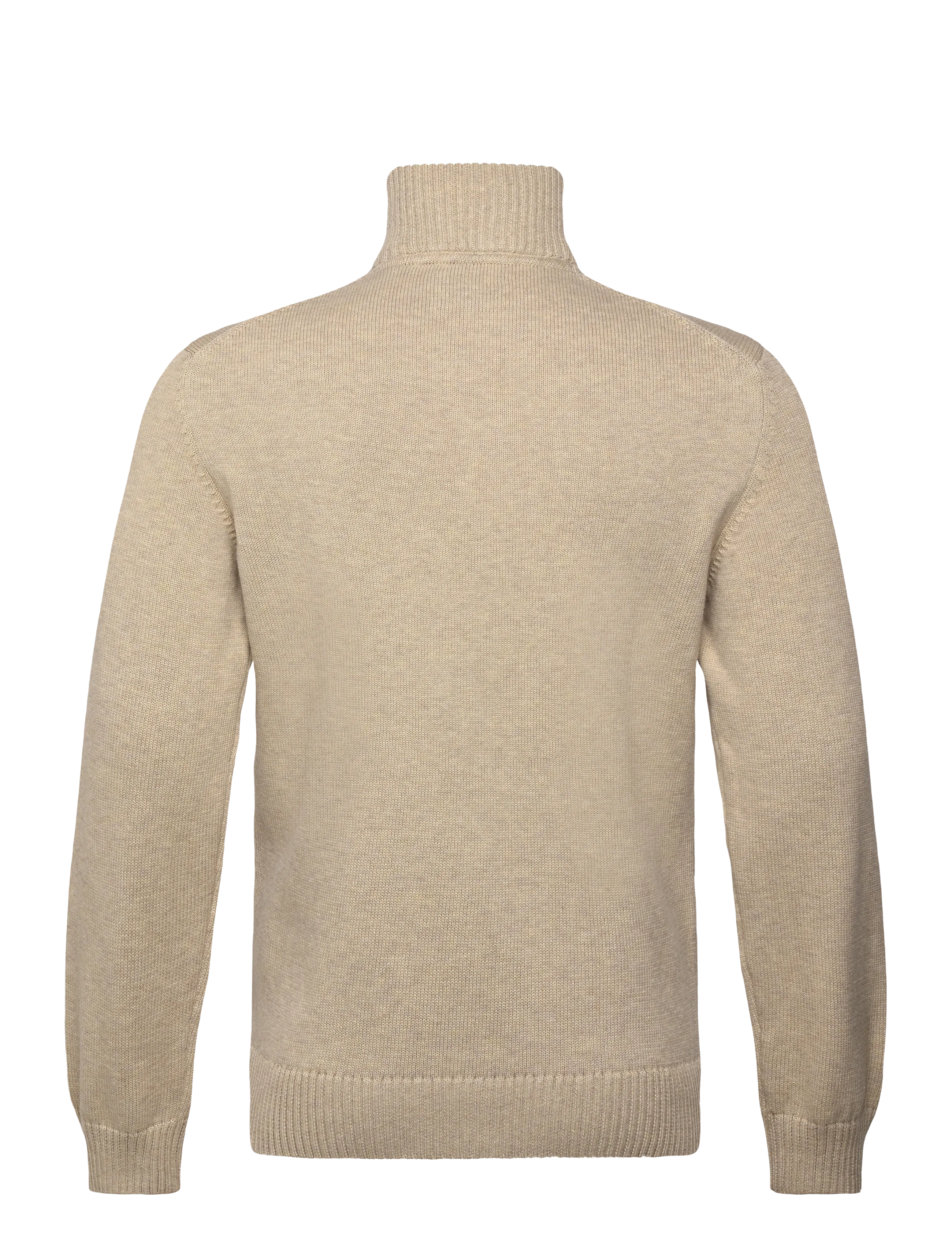 Gant - Cotton Knit Half-Zip Sweater - half zip jumpers - oat melange - 2