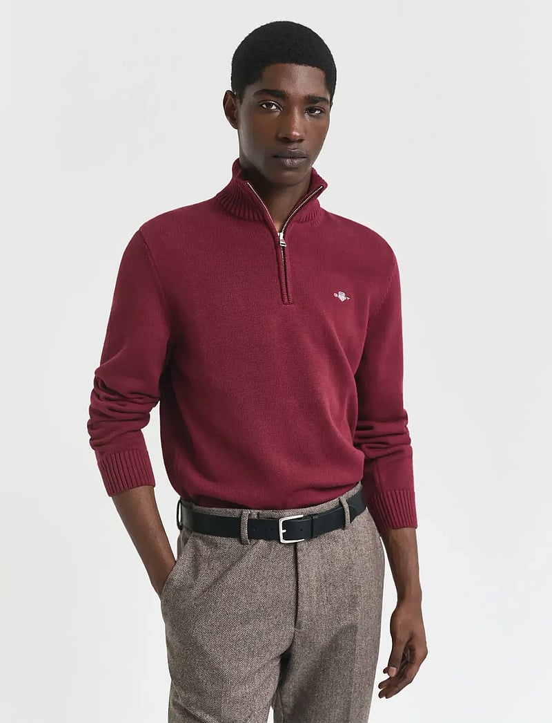 GANT - CASUAL COTTON HALF ZIP - halfzip strik - plumped red - 0