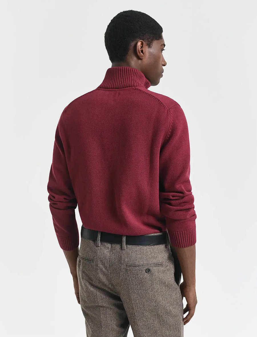 Gant - Cotton Knit Half-Zip Sweater - pullover mit halbem reißverschluss - plumped red - 2