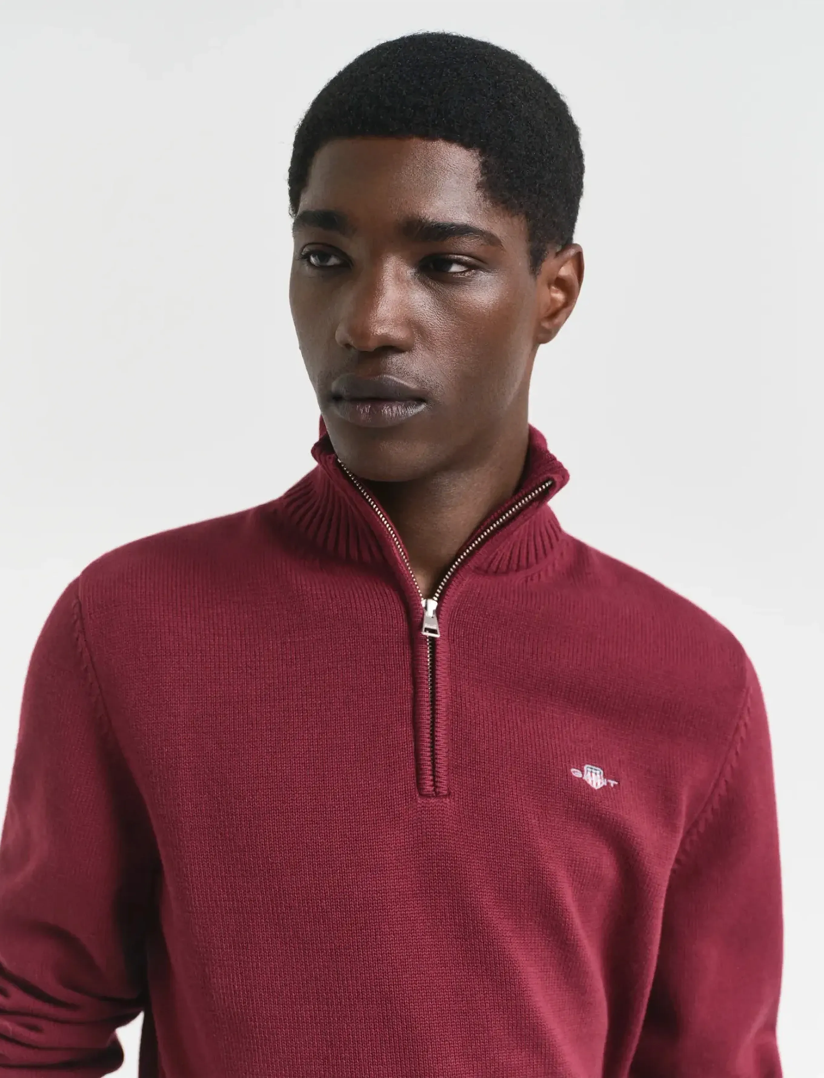 Gant - Cotton Knit Half-Zip Sweater - pullover mit halbem reißverschluss - plumped red - 3