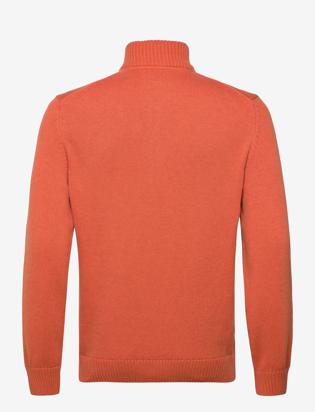 Gant - Cotton Knit Half-Zip Sweater - halfzip strik - pumpkin orange melange - 1