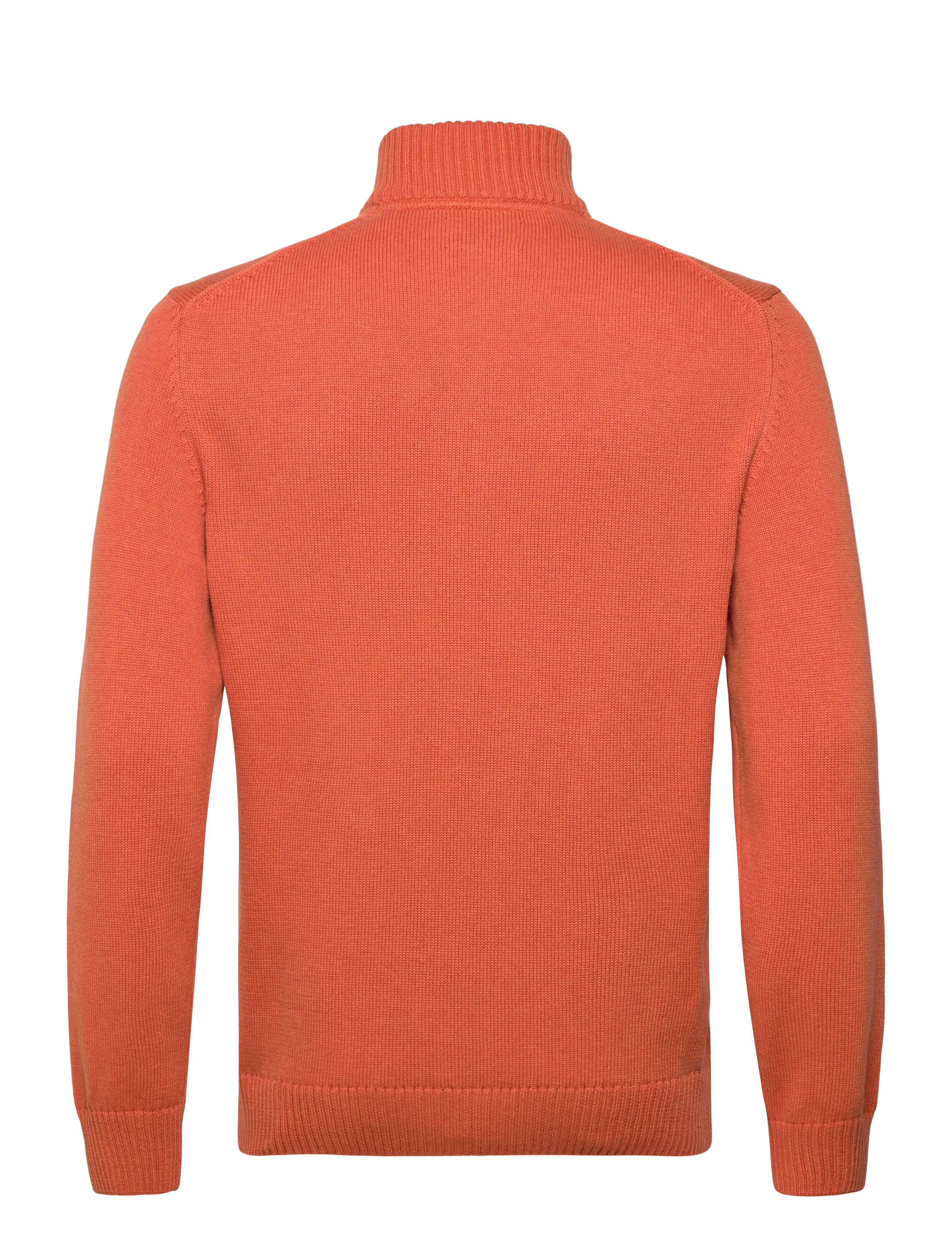 Gant - Cotton Knit Half-Zip Sweater - half zip-tröjor - pumpkin orange melange - 1