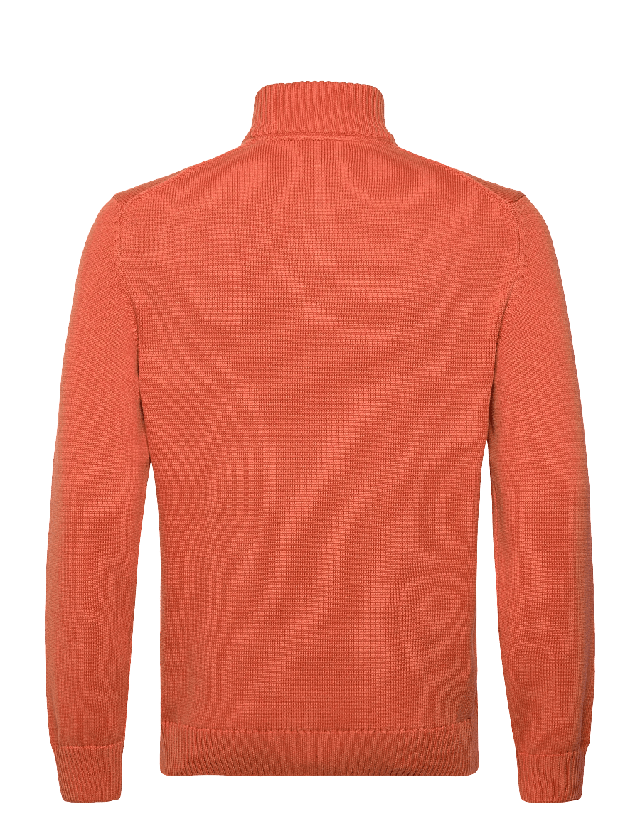 Gant - Cotton Knit Half-Zip Sweater - tõmblukk-kaelusega džemprid - pumpkin orange melange - 1