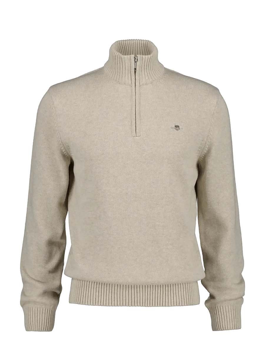 Gant - CASUAL COTTON HALFZIP - pullover mit halbem reißverschluss - seed melange - 0