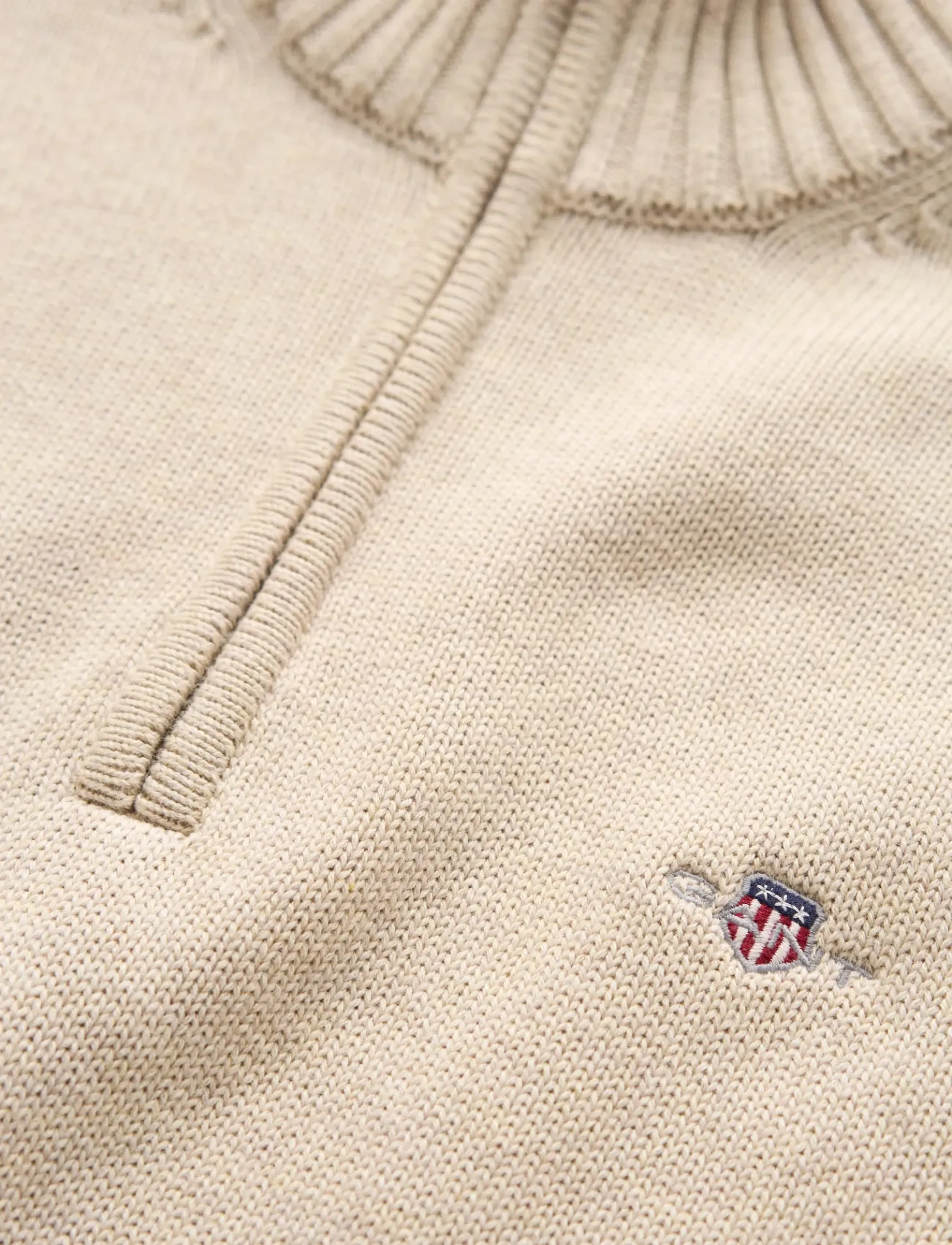 Gant - CASUAL COTTON HALFZIP - pullover mit halbem reißverschluss - seed melange - 1