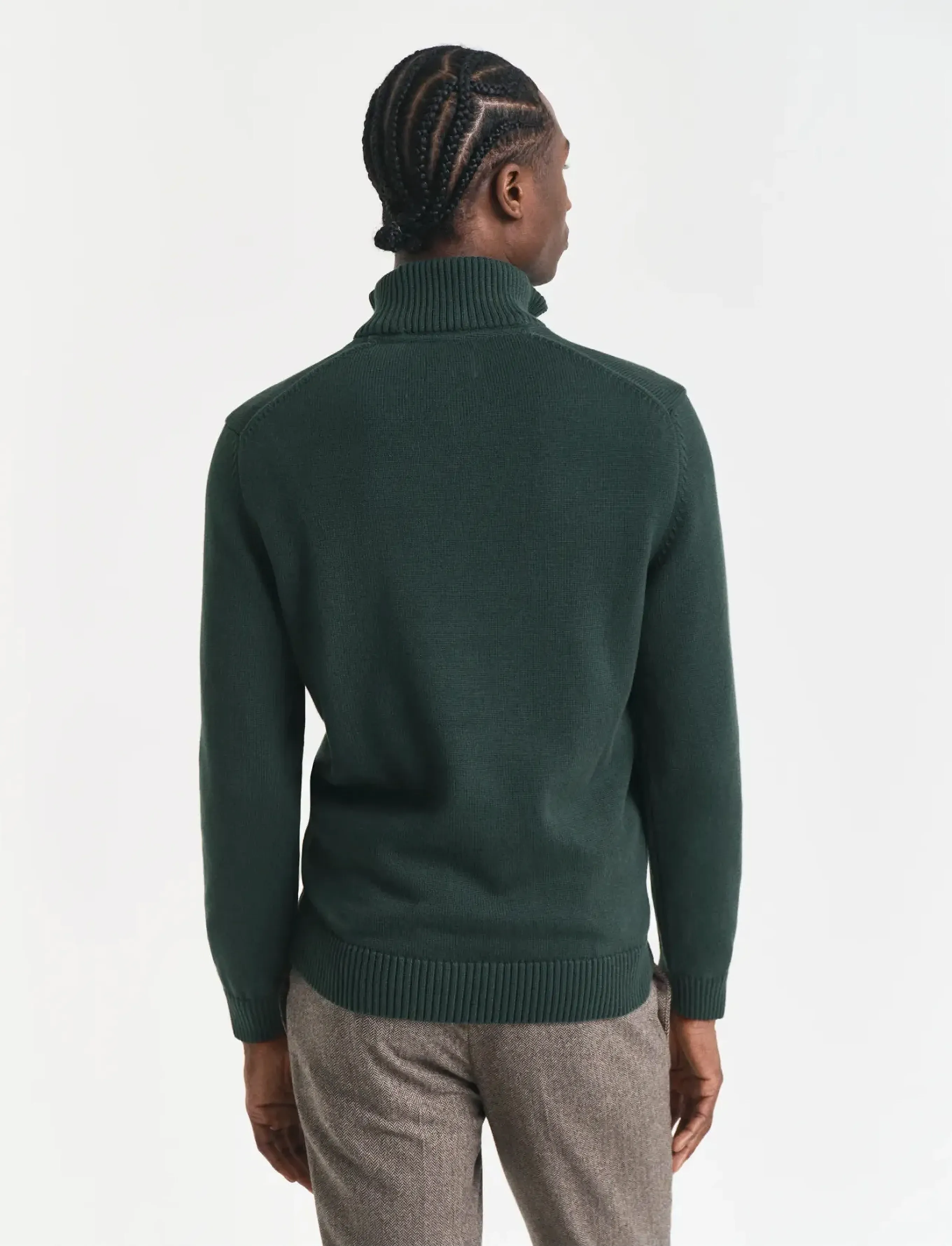 Gant - Cotton Knit Half-Zip Sweater - pullover mit halbem reißverschluss - tartan green - 3