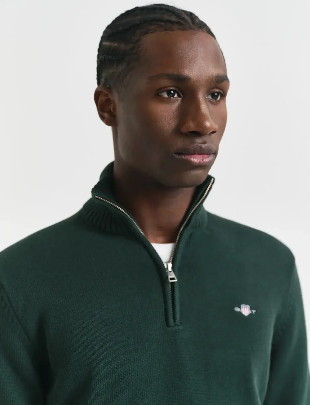 GANT - CASUAL COTTON HALF ZIP - half zip jumpers - tartan green - 4