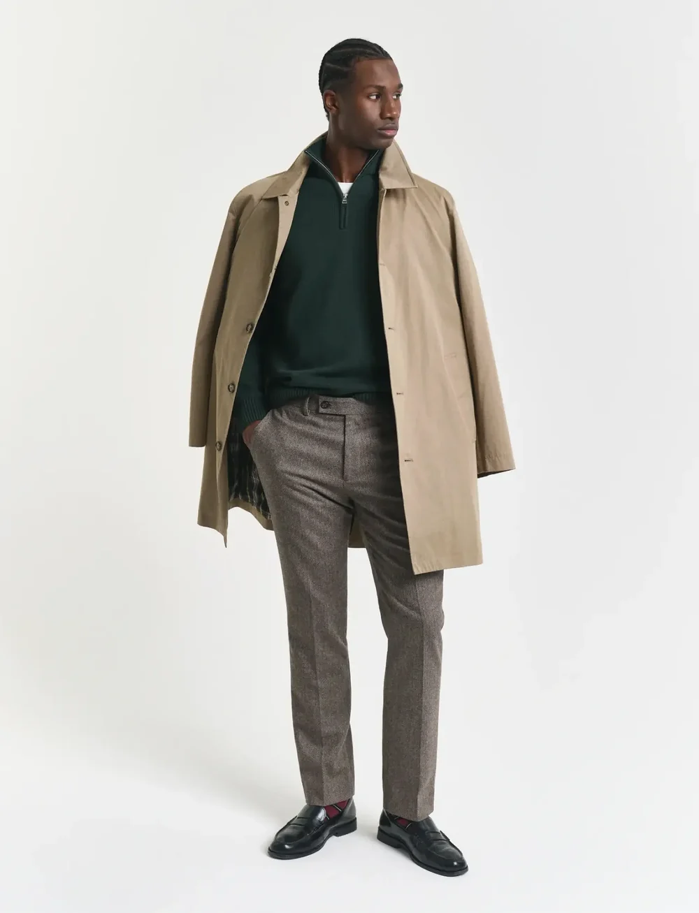 GANT - CASUAL COTTON HALF ZIP - half zip jumpers - tartan green - 5