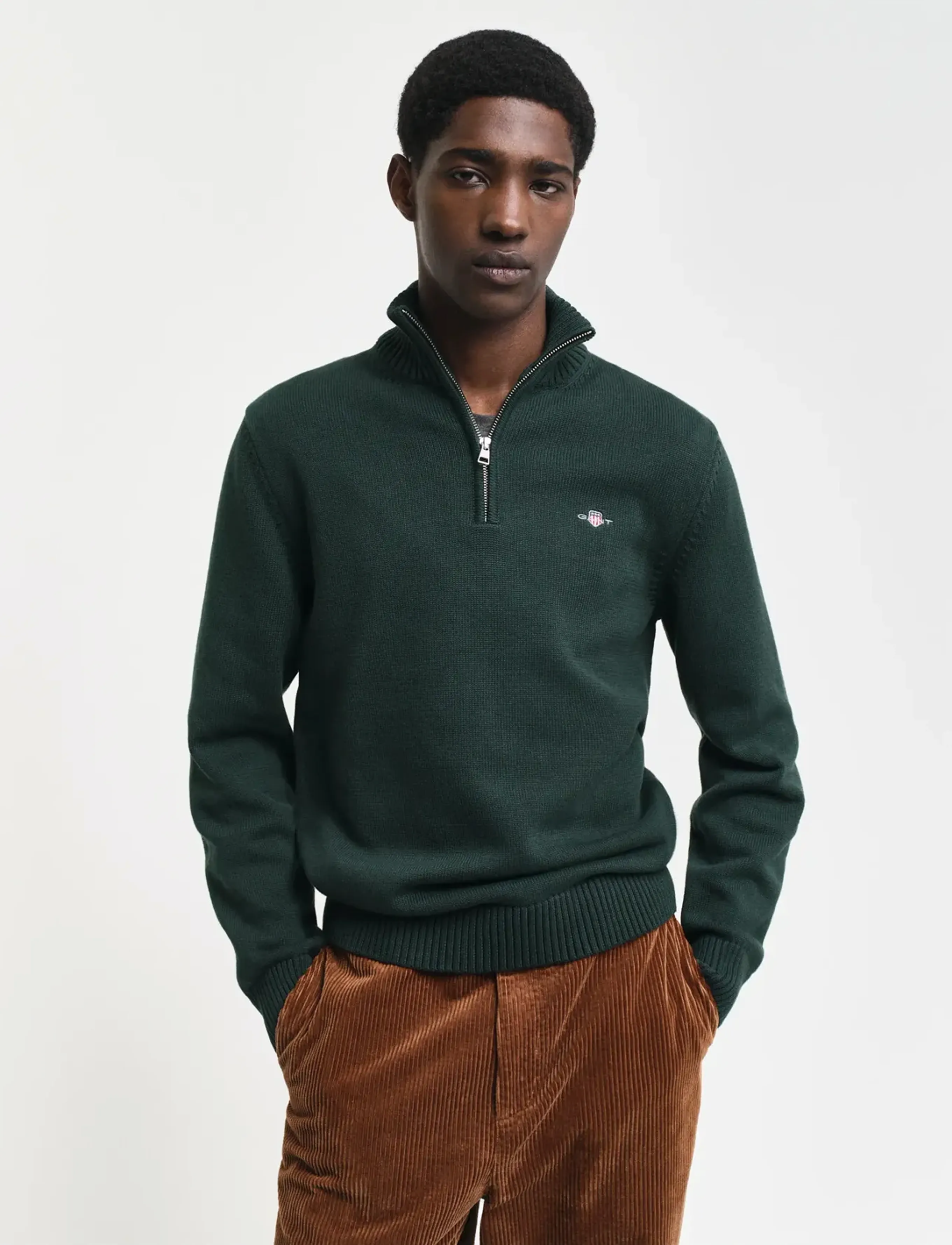 Gant Casual Cotton Halfzip stickade tröjor herr – bild 6