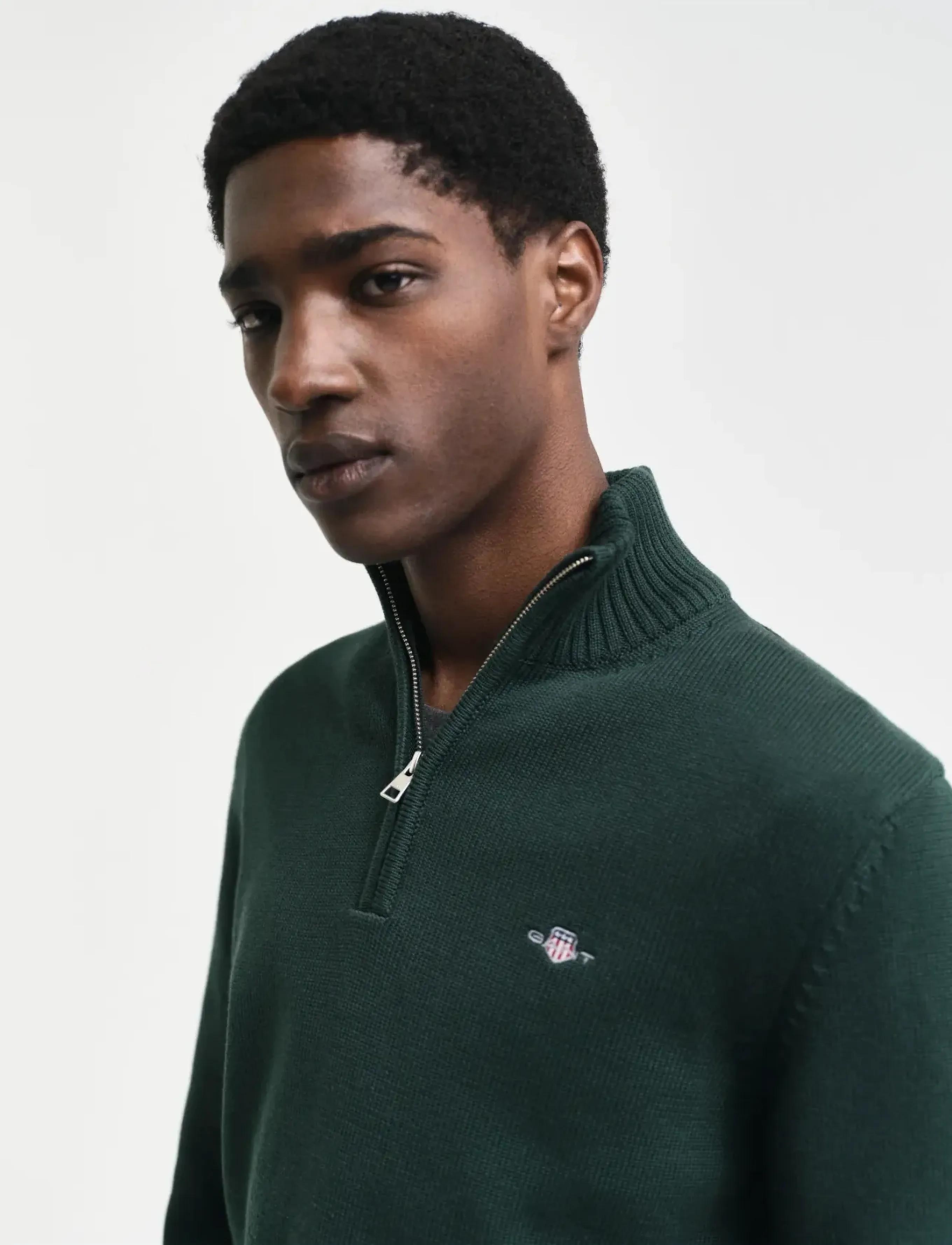 Gant Casual Cotton Halfzip stickade tröjor herr – bild 8