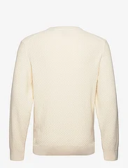 GANT - COTTON TEXTURE C-NECK - knitted round necks - cream - 1