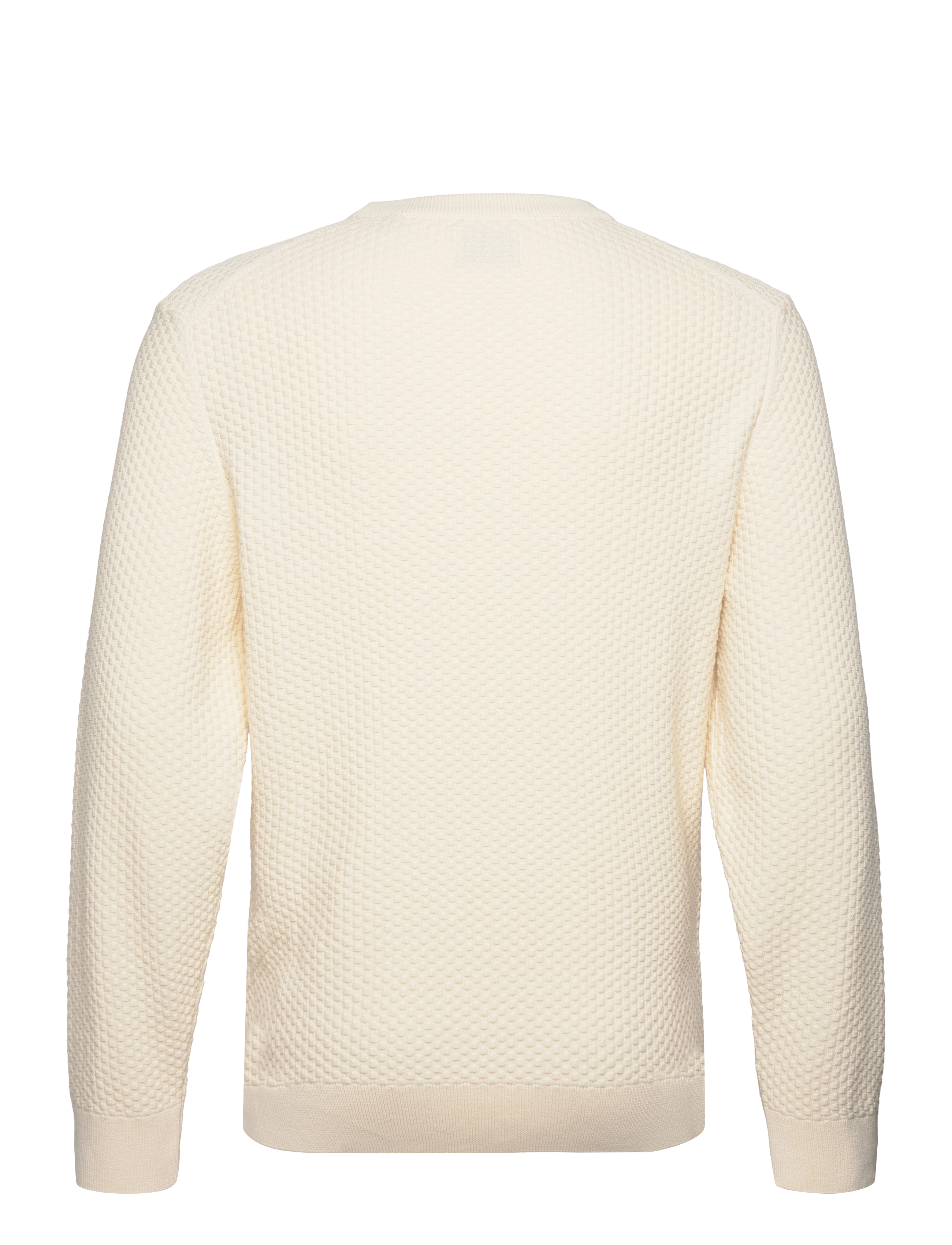 GANT - COTTON TEXTURE C-NECK - cream - 1