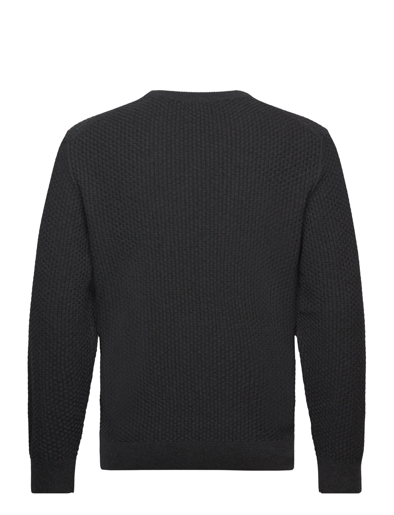 GANT - COTTON TEXTURE C-NECK - dk charcoal melange - 1