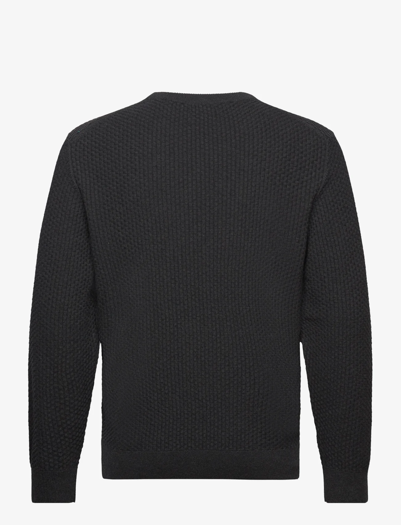 GANT - COTTON TEXTURE C-NECK - knitted round necks - dk charcoal melange - 1