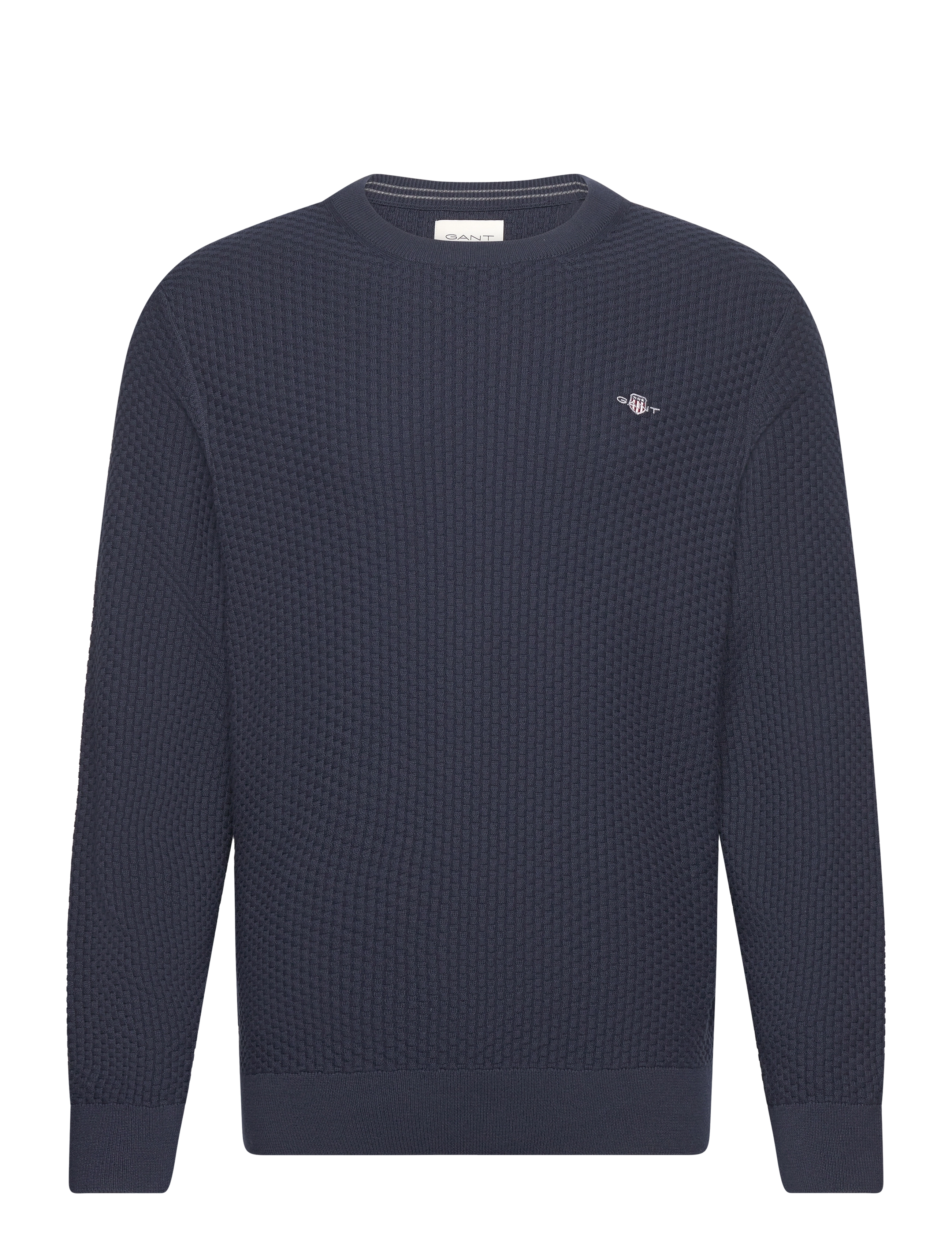 COTTON TEXTURE C-NECK - EVENING BLUE