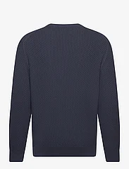 GANT - COTTON TEXTURE C-NECK - megztiniai su apvalios formos apykakle - evening blue - 1