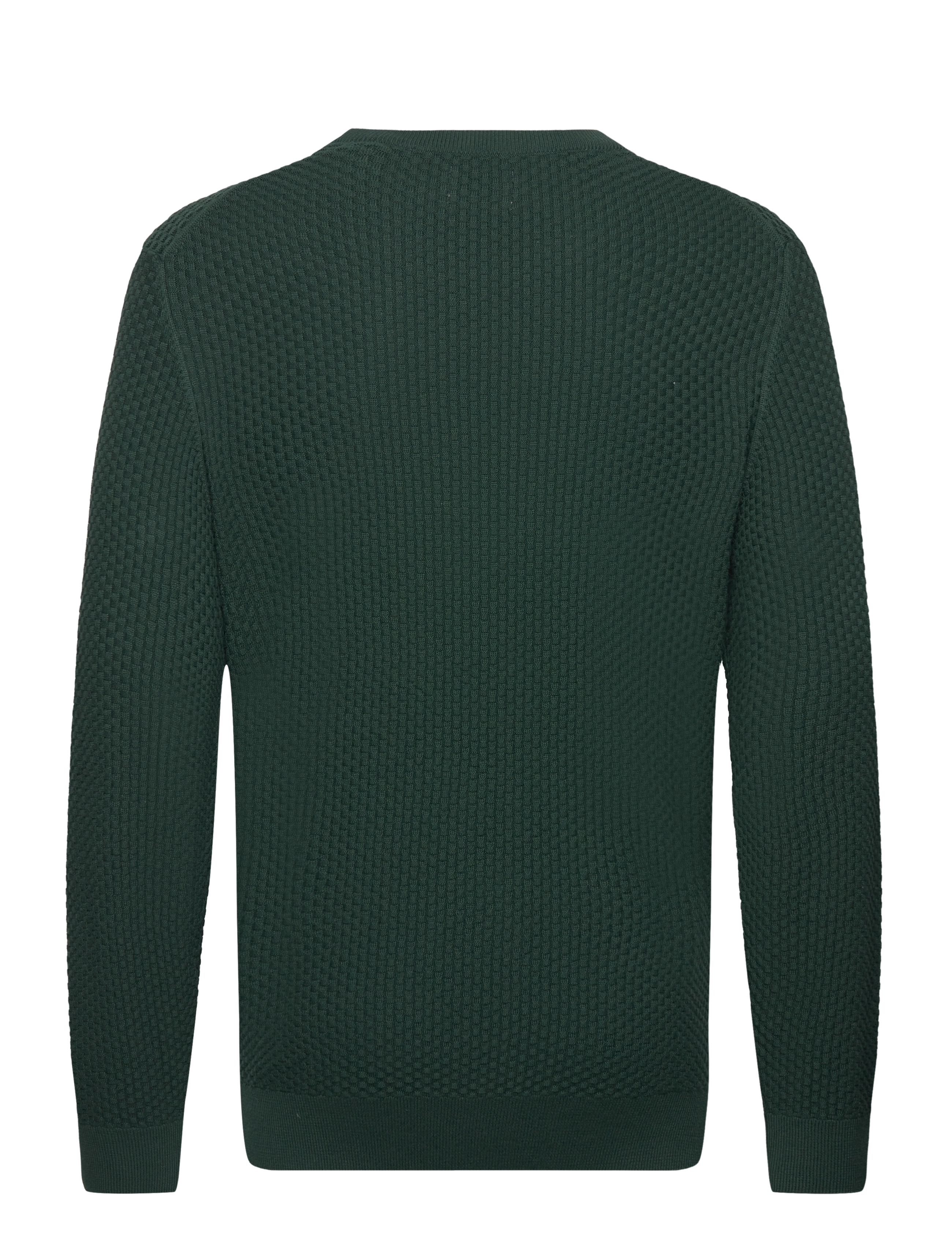 GANT - COTTON TEXTURE C-NECK - tartan green - 1