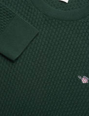 GANT - COTTON TEXTURE C-NECK - knitted round necks - tartan green - 2