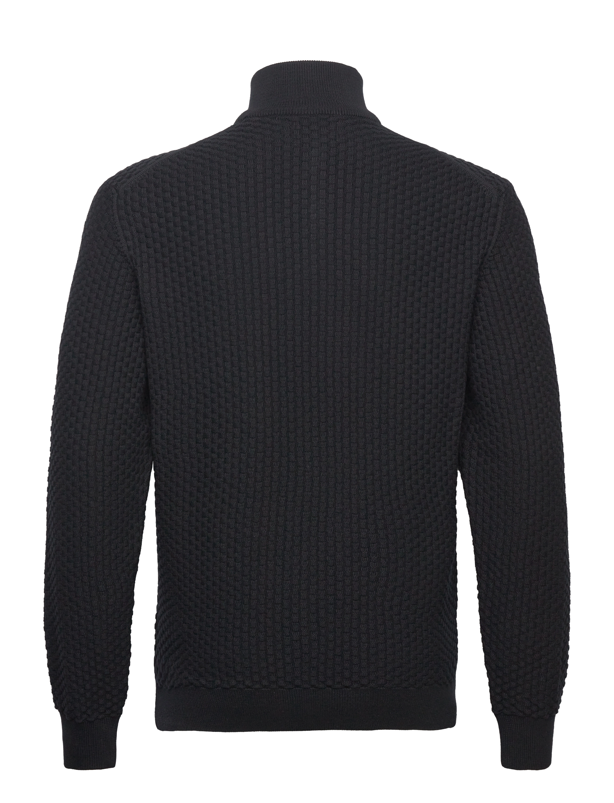 GANT - COTTON TEXTURE HALFZIP - black - 1
