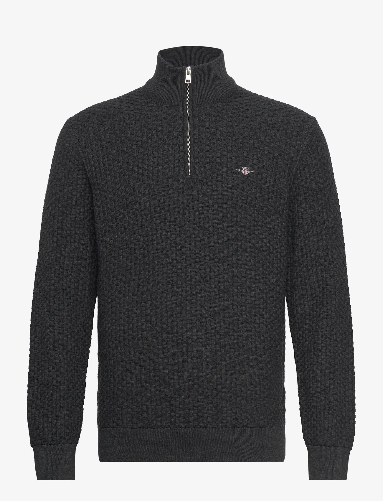 GANT - COTTON TEXTURE HALFZIP - mænd - dk charcoal melange - 0