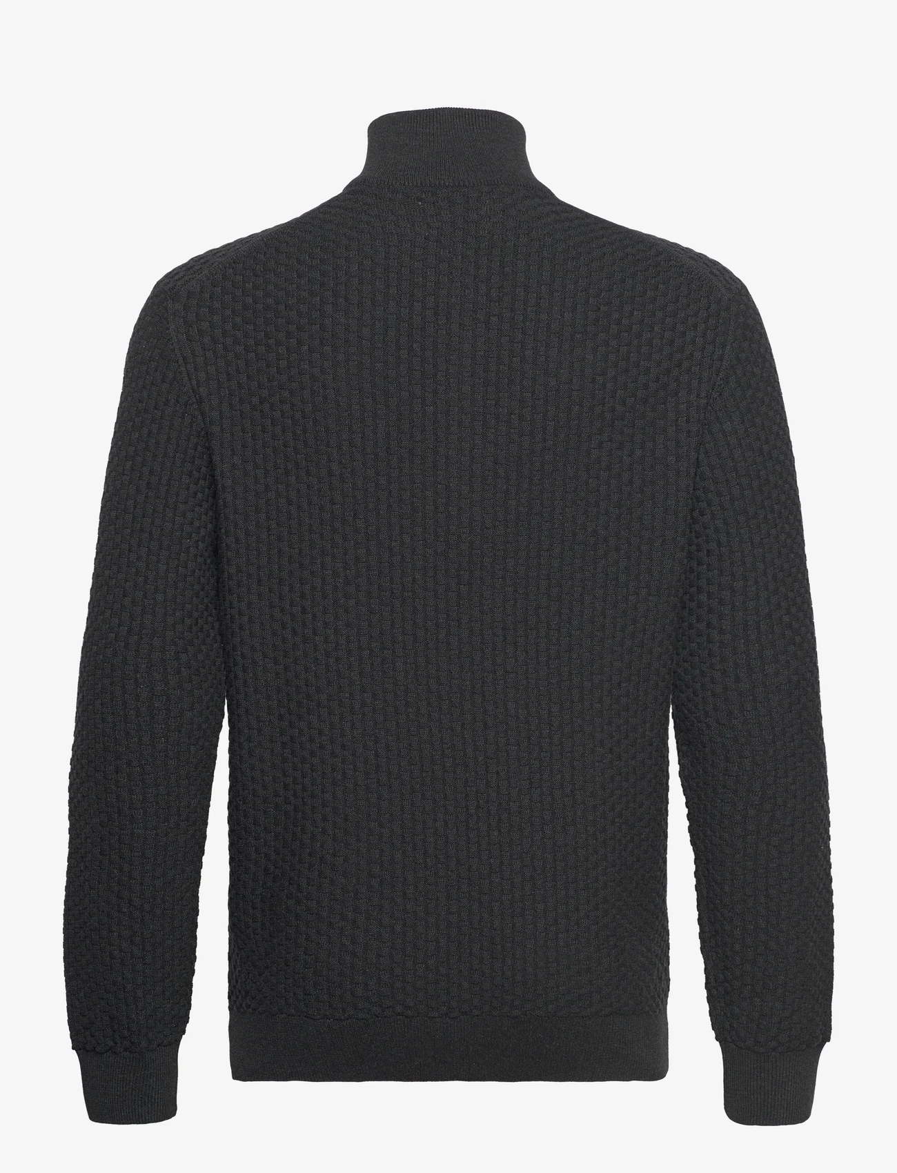 GANT - COTTON TEXTURE HALFZIP - män - dk charcoal melange - 1