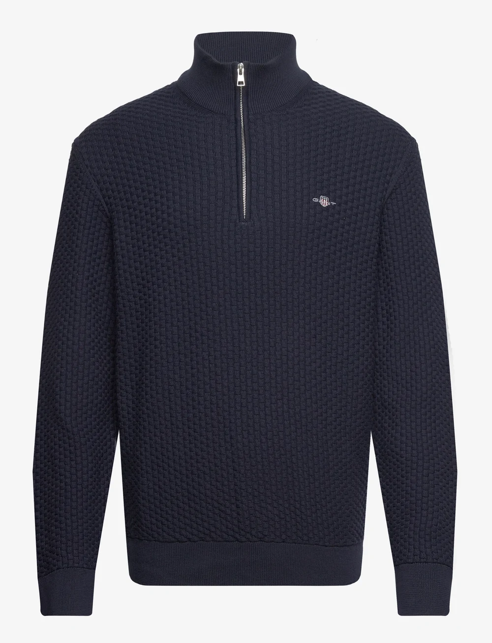 GANT - COTTON TEXTURE HALFZIP - pullover mit halbem reißverschluss - evening blue - 0