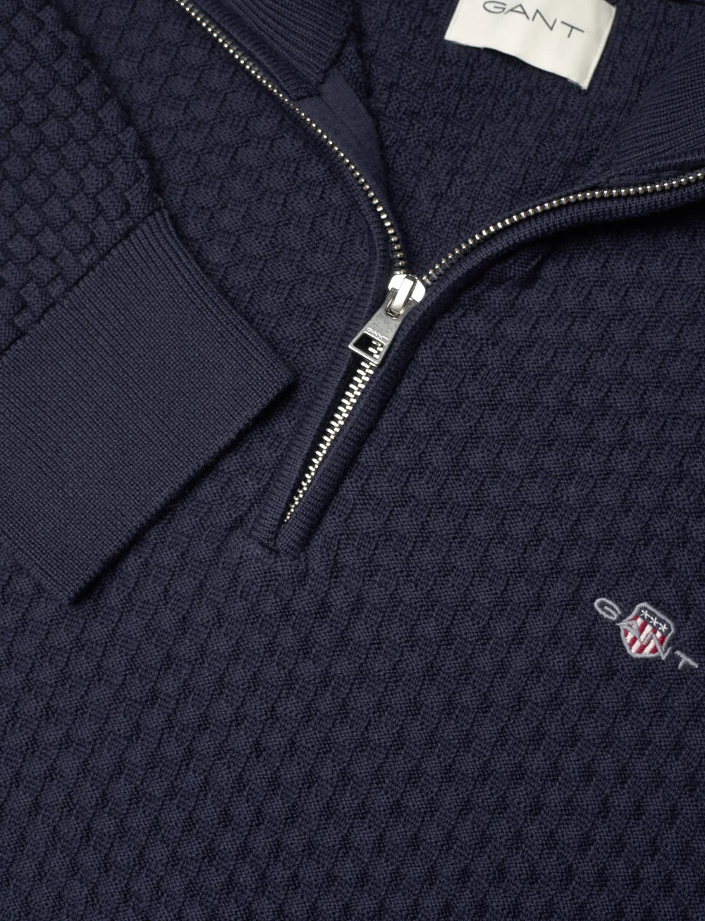 GANT - COTTON TEXTURE HALFZIP - pullover mit halbem reißverschluss - evening blue - 2